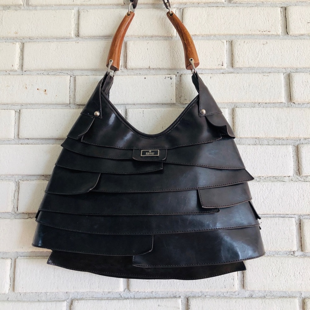 Genuine Gucci Brown Leather Tote handbag